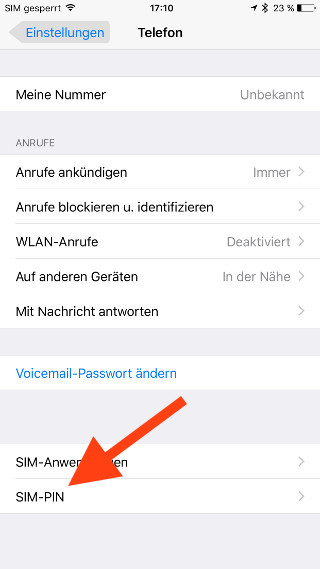 SIM-Karte unter iOS nachträglich entsperren SIM-PIN