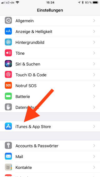 Unbenutzte Apps unter iOS zum Sparen von Speicherplatz auslagern iTunes und App Store wählen