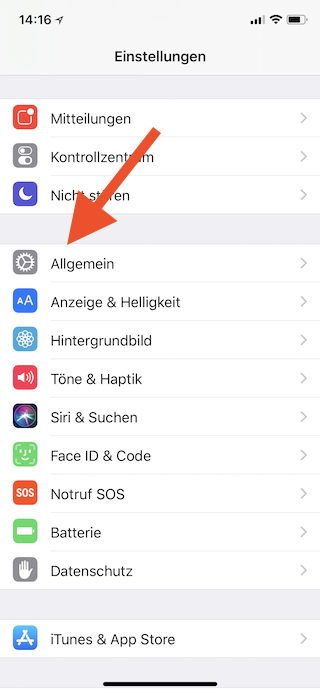 Auto-Korrektur unter iOS abschalten Allgemein anwählen