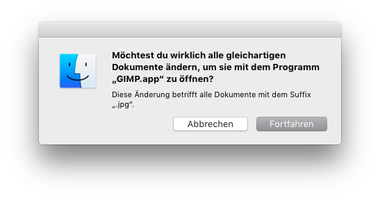 Dateityp anderen macOS-Apps zuweisen Änderungen bestätigen