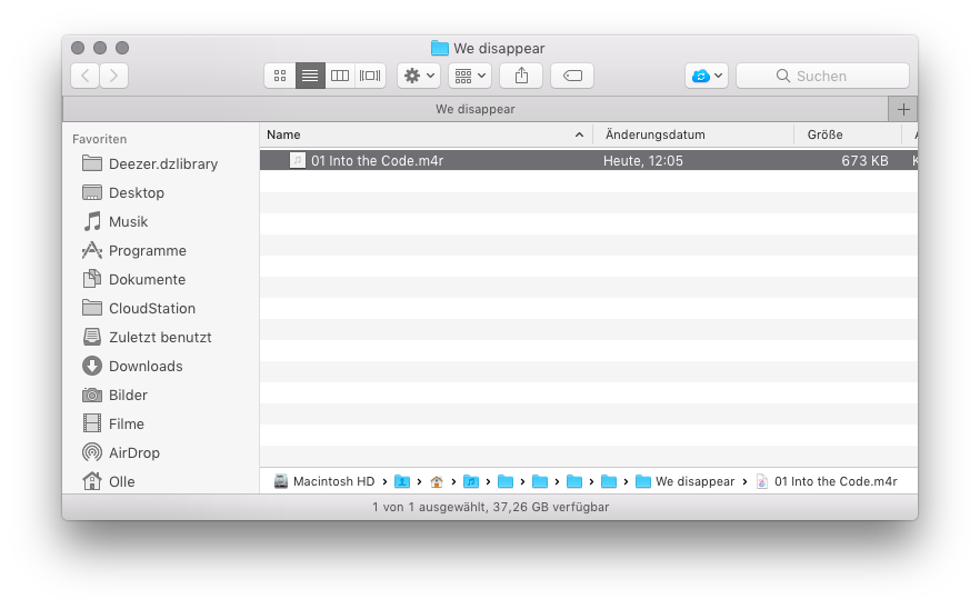 Klingelton und Textton für das Apple iPhone mit iTunes erstellen 16 Umbenannte Datei