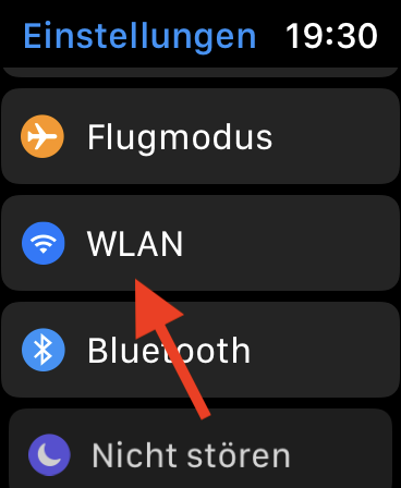 WLAN-Verbindung auf der Apple Watch herstellen WLAN öffnen