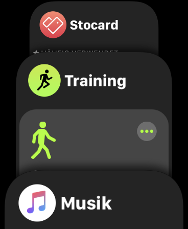 Favoriten im Dock der Apple Watch für den Schnellzugriff konfigurieren App auf Applewatch auswählen