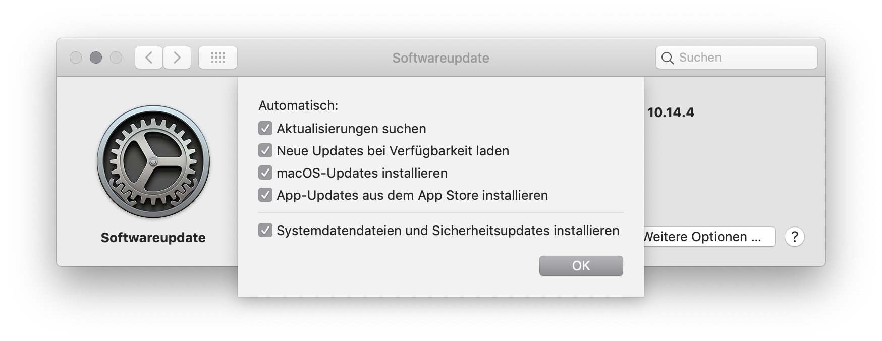 Updates für das System und Apps unter macOS einstellen Softwareinstellungen