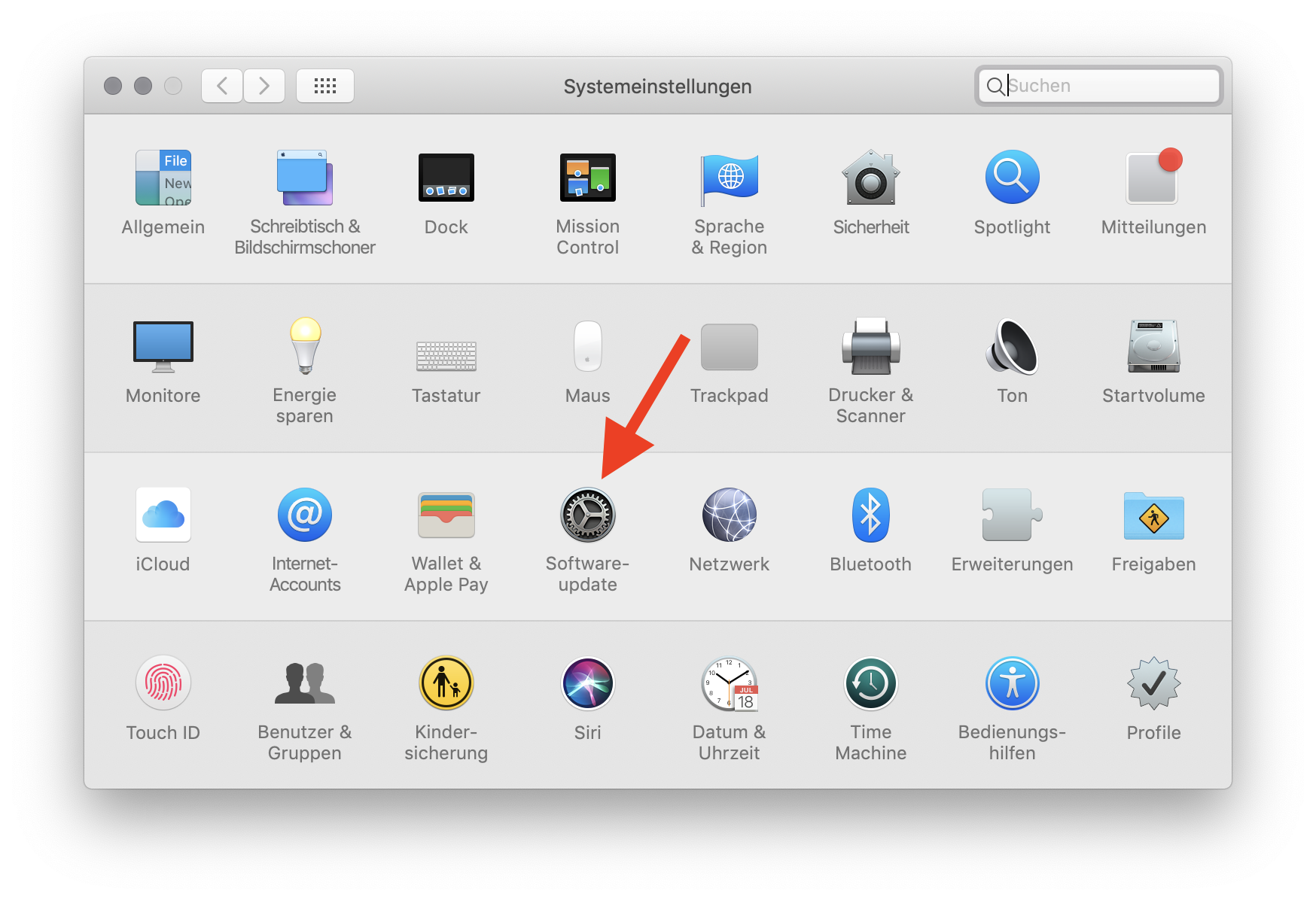 Updates für das System und Apps unter macOS einstellen Softwareupdate öffnen