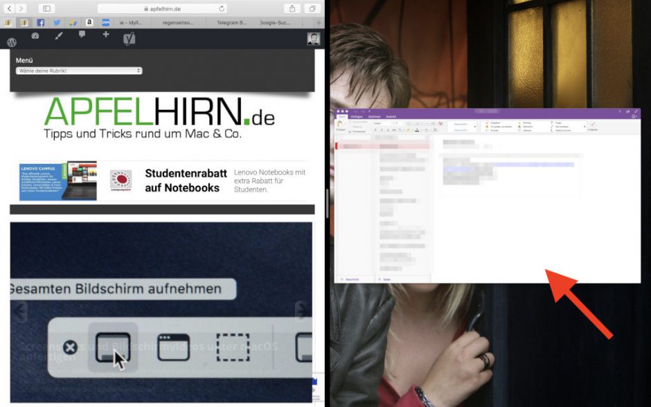 Split View Zwei Programmfenster nebeneinander unter macOS
