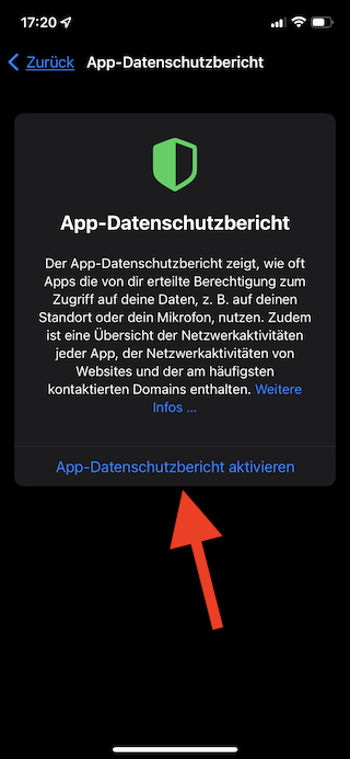 App-Datenschutzbericht für Apps und Websites unter iOS aktivieren und einsehen App-Datenschutzbericht aktivieren