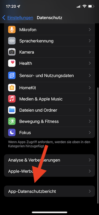 App-Datenschutzbericht für Apps und Websites unter iOS aktivieren und einsehen App-Datenschutzbericht aufrufen